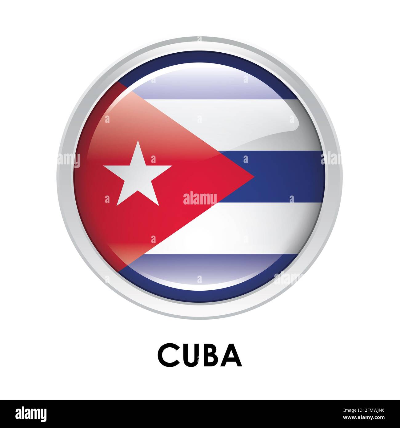 Round flag of Cuba Stock Photo