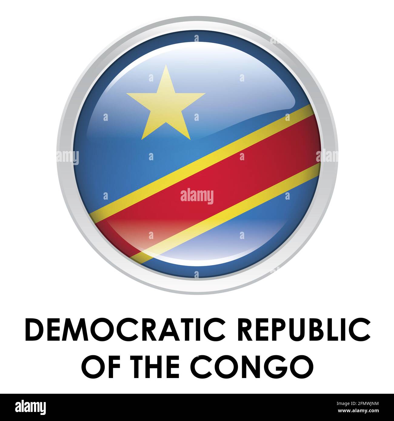 Round flag of Democratic Republic Of The Congo Stock Photo