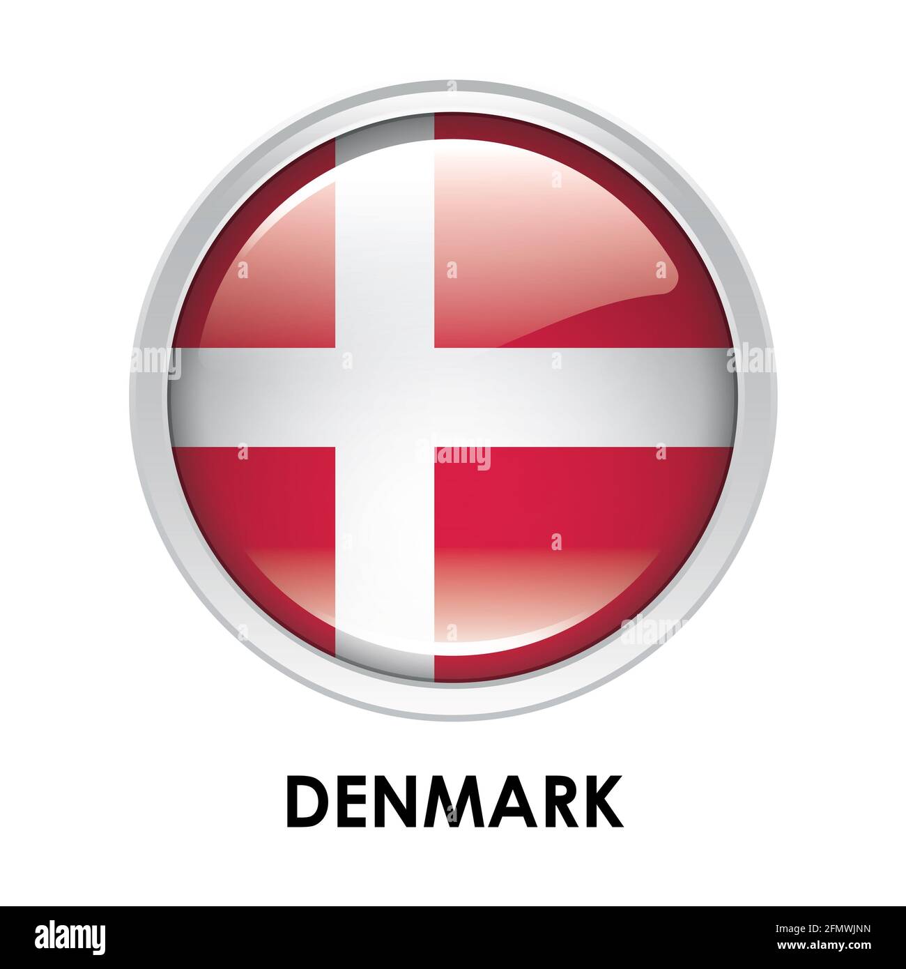 Round flag of Denmark Stock Photo