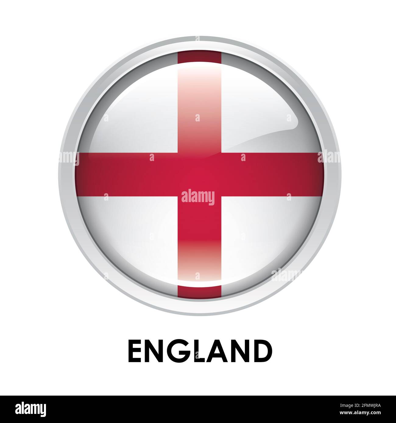 Round flag of England Stock Photo