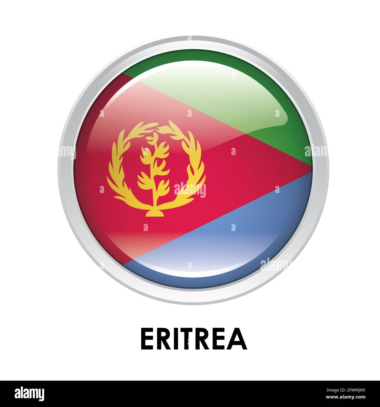 Round flag of Eritrea Stock Photo