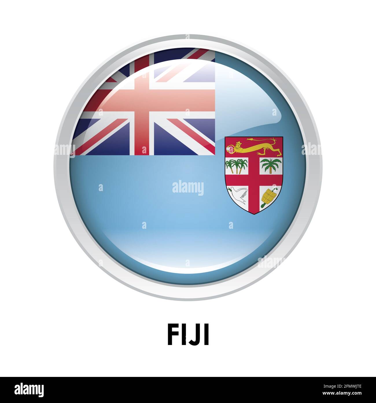 Round flag of Fiji Stock Photo