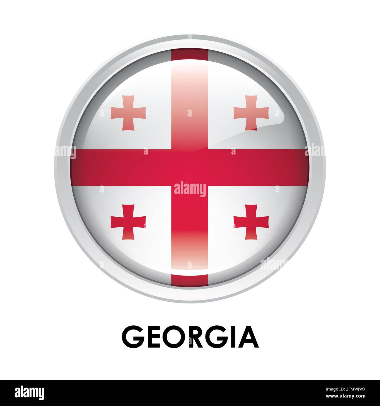 Round flag of Georgia Stock Photo