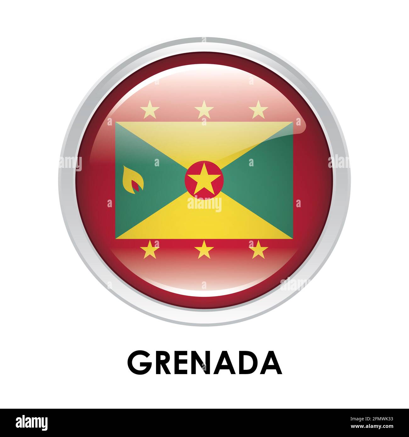 Round flag of Grenada Stock Photo
