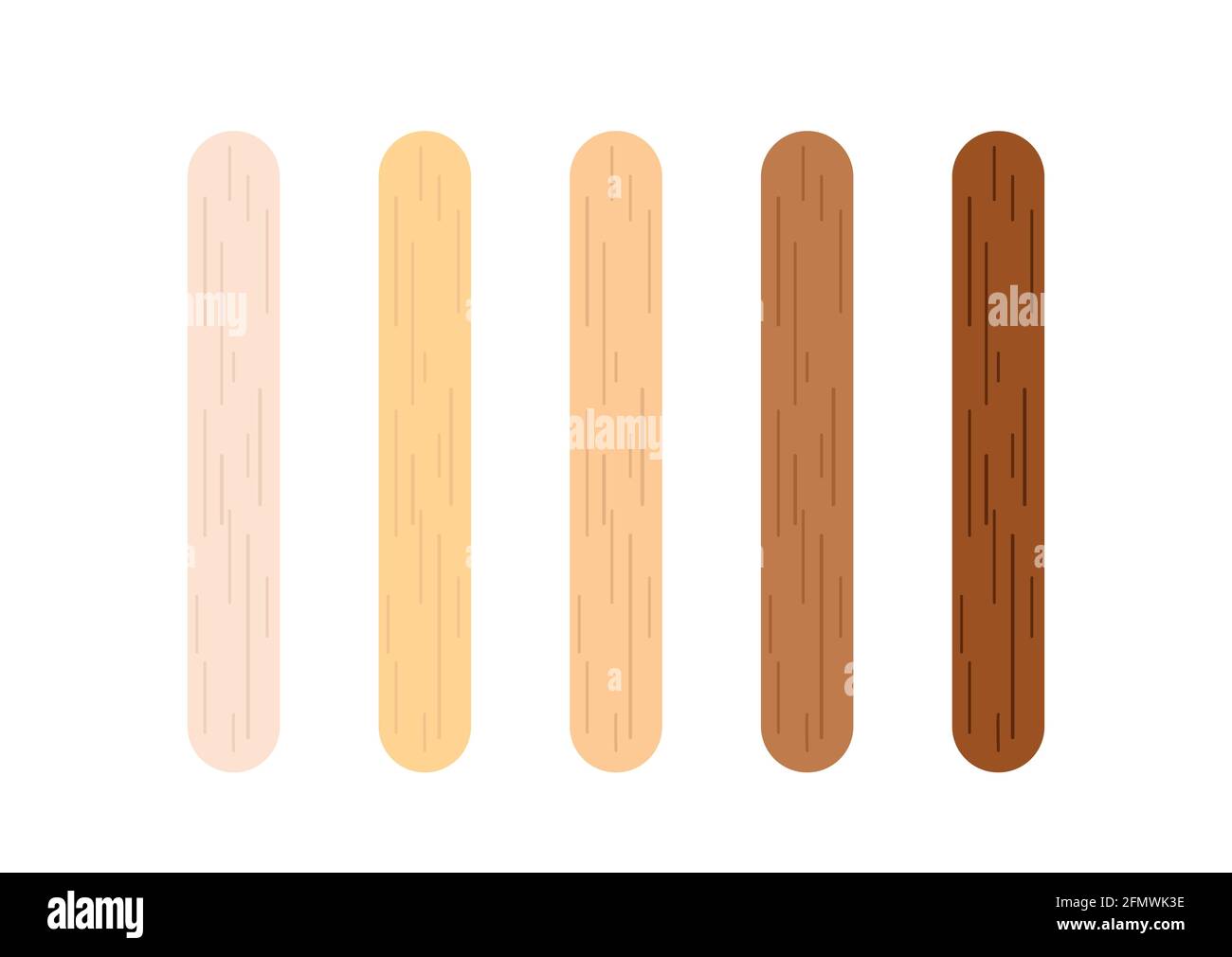 Popsicle stick for ice cream, medical tongue depressor set Stock Vector