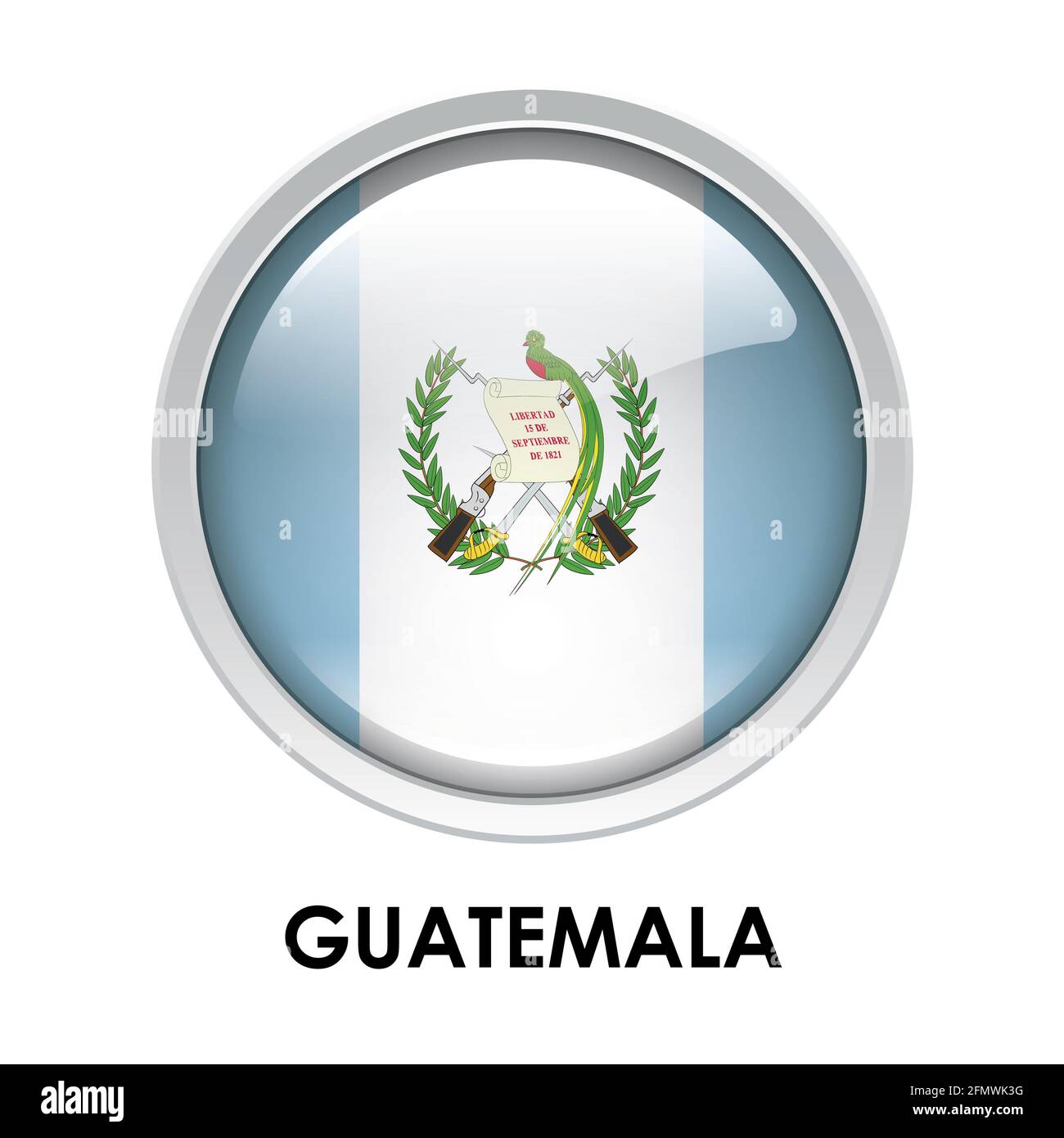 Round flag of Guatemala Stock Photo