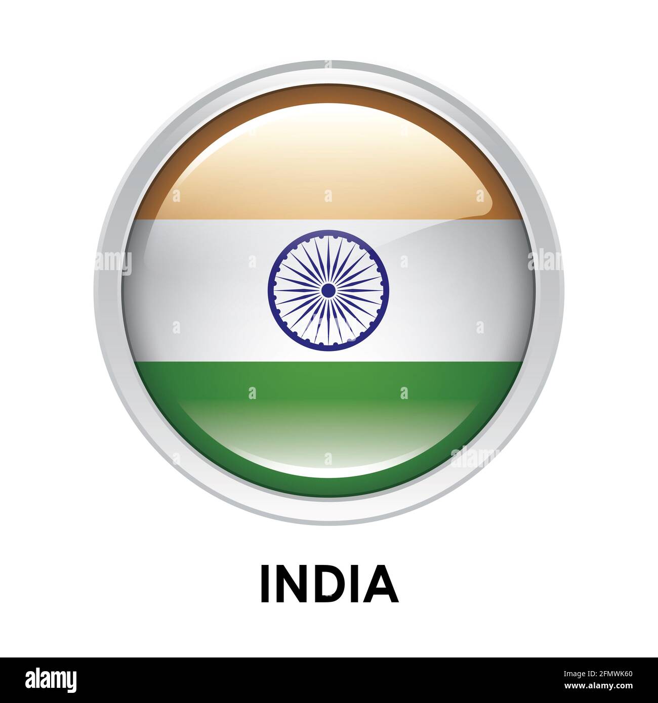 Round flag of India Stock Photo