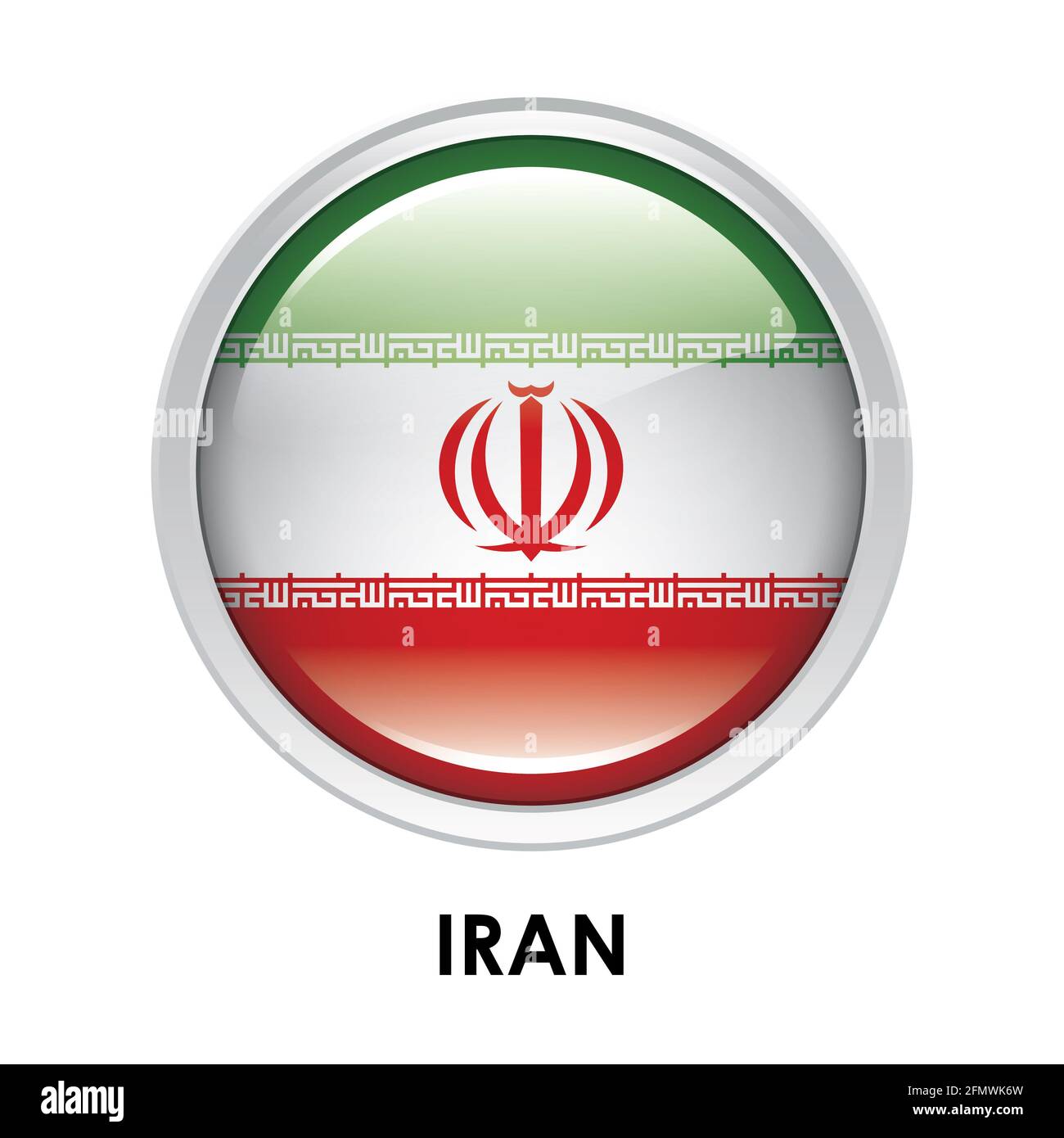 Round flag of Iran Stock Photo