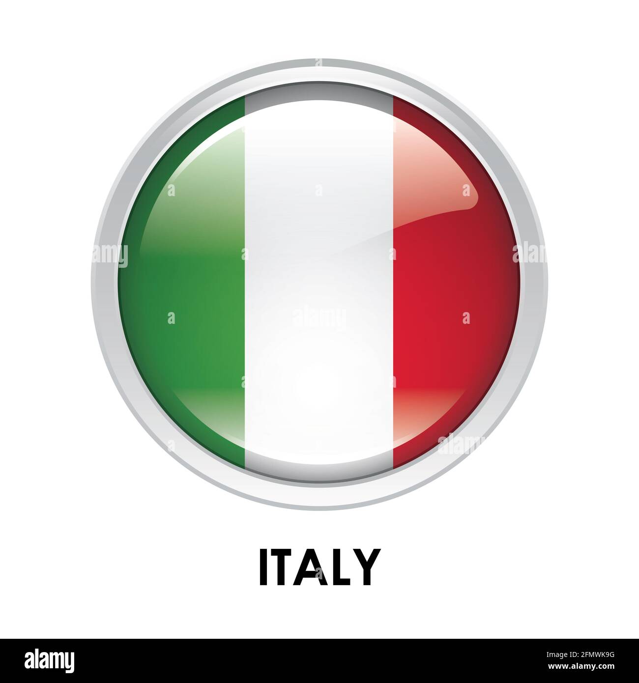 Round flag of Italy Stock Photo