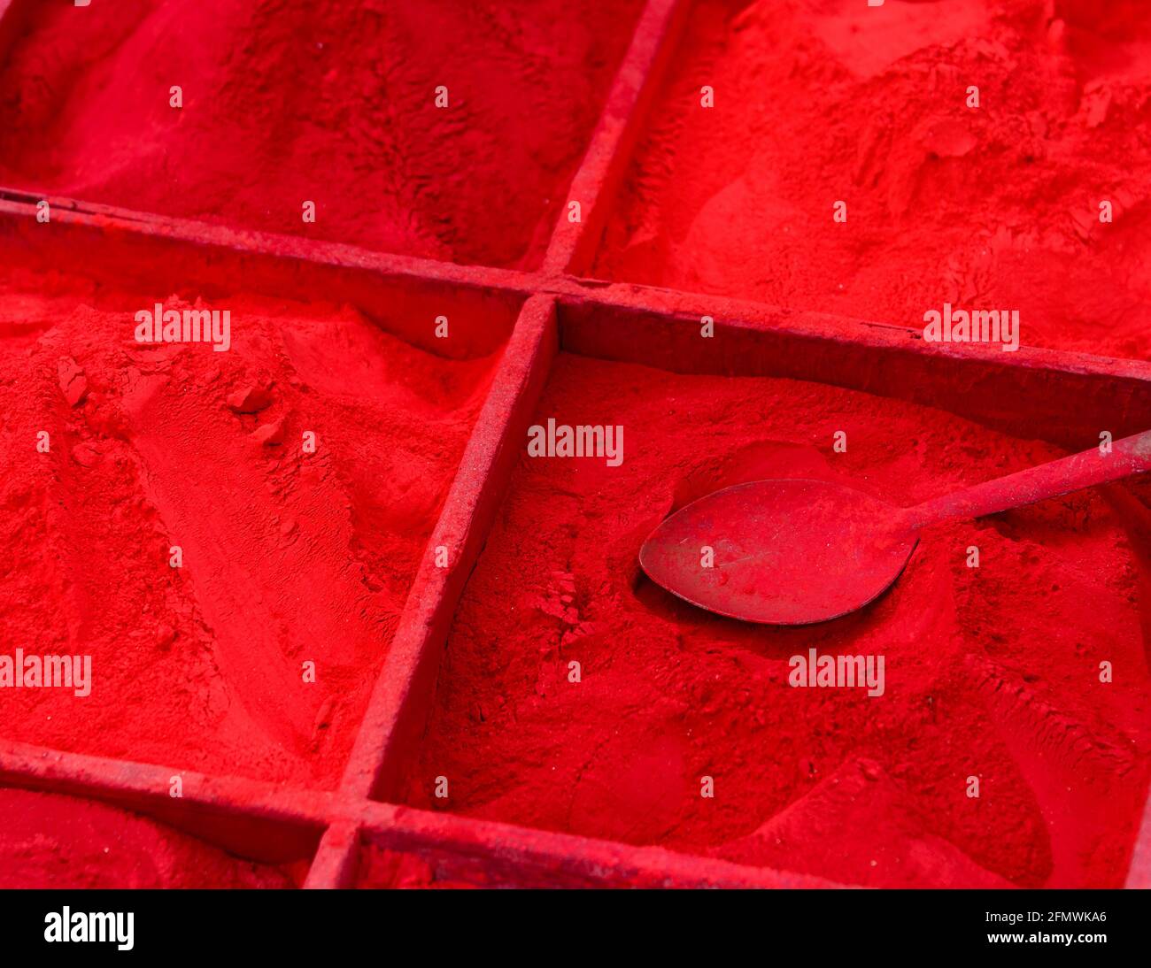 Red powder for sale in kathmandu, Nepal Stock Photo