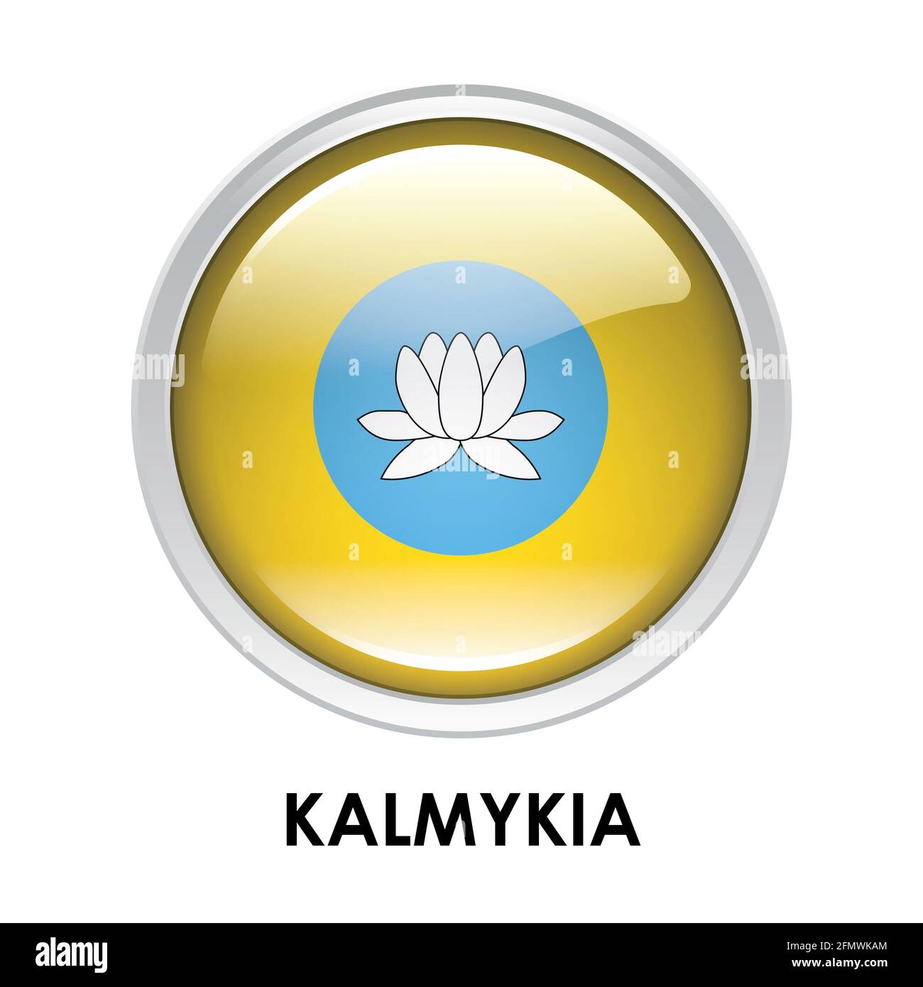 Round flag of Kalmykia Stock Photo