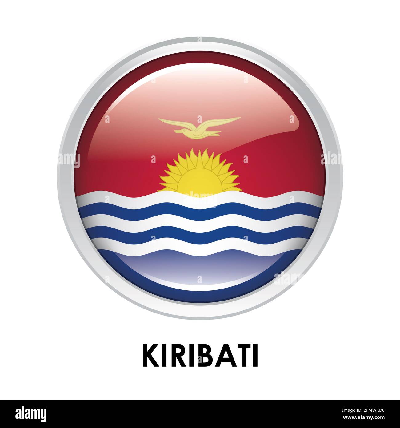 Round flag of Kiribati Stock Photo