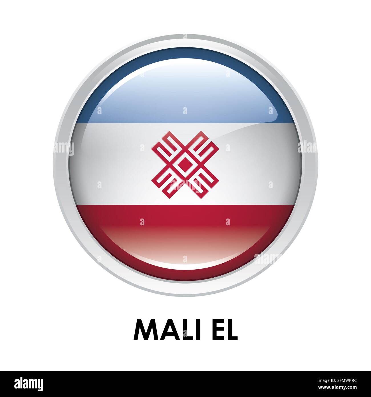 Round flag of Mali El Stock Photo