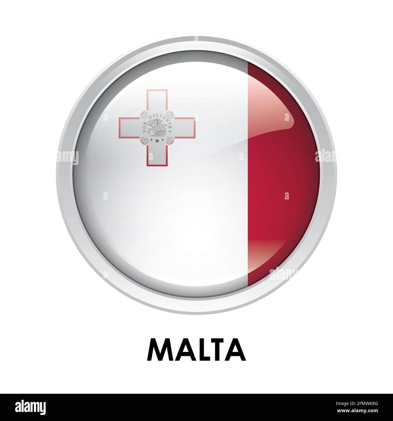 Round flag of Malta Stock Photo Alamy