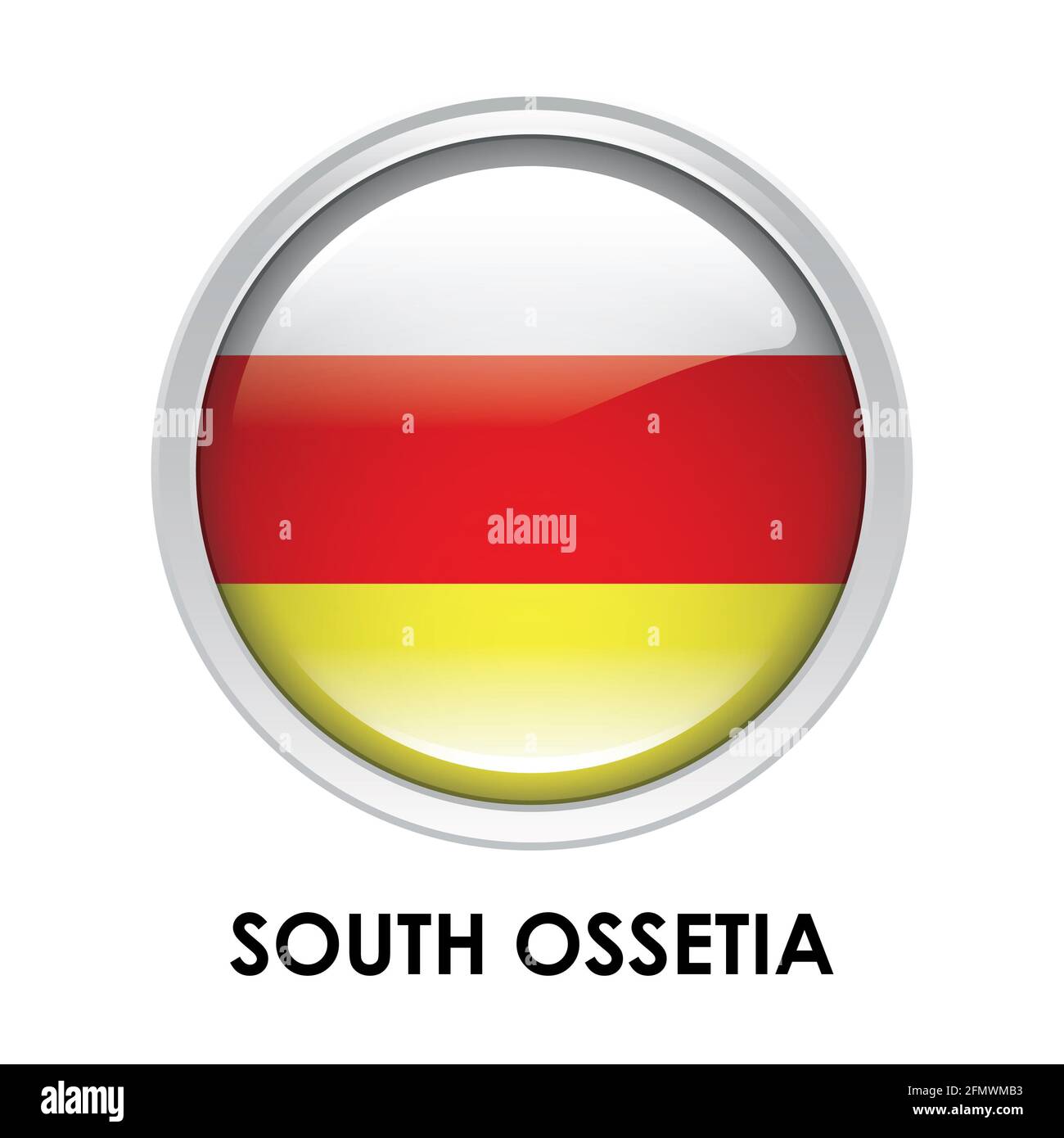 Round flag of South Ossetia Stock Photo