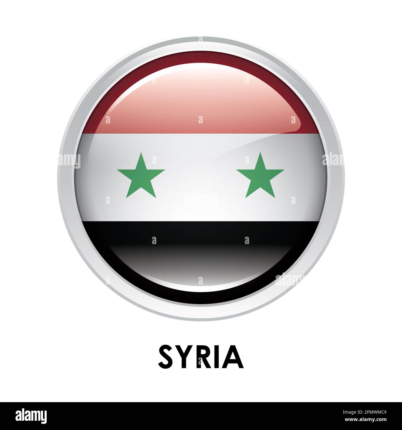 Round flag of Syria Stock Photo