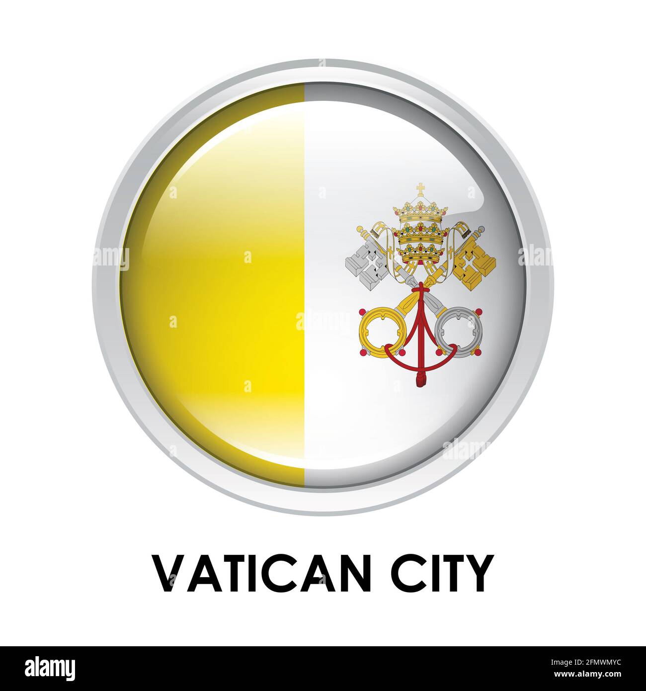 Round flag of Vatican City Stock Photo
