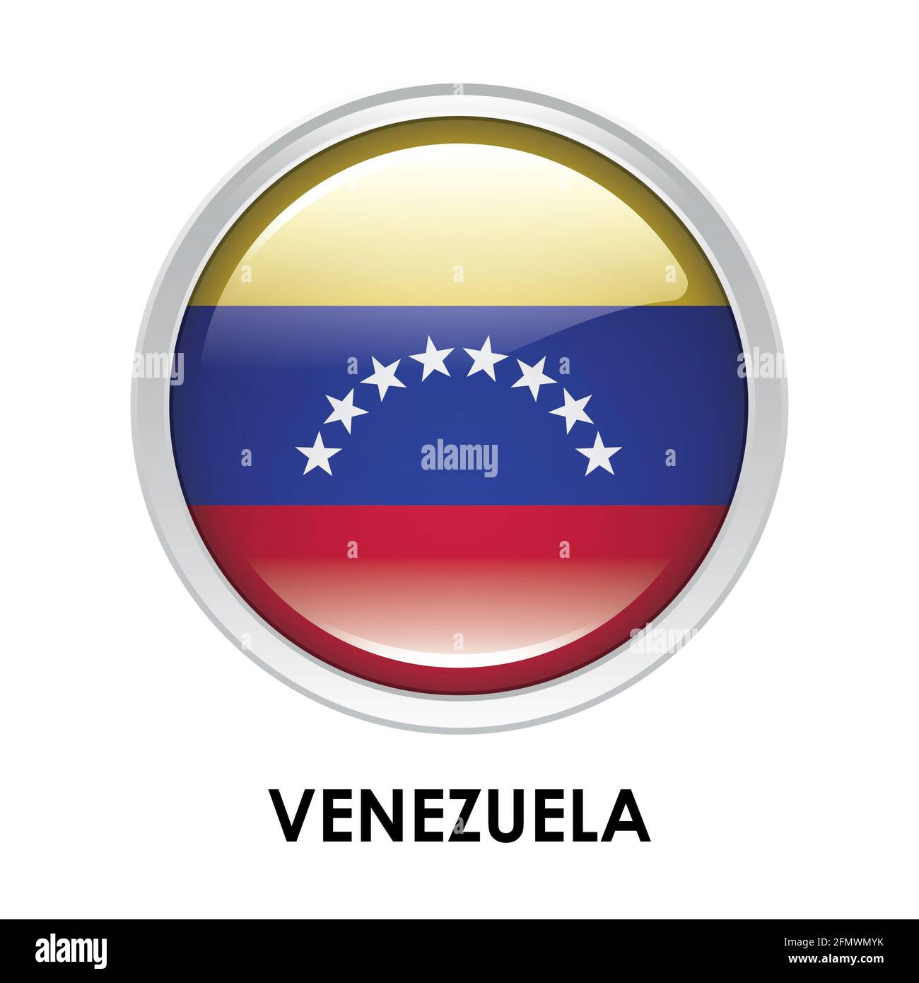Round flag of Venezuela Stock Photo