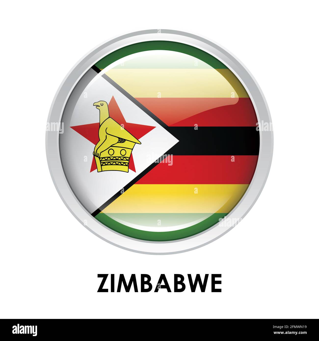 Round flag of Zimbabwe Stock Photo Alamy