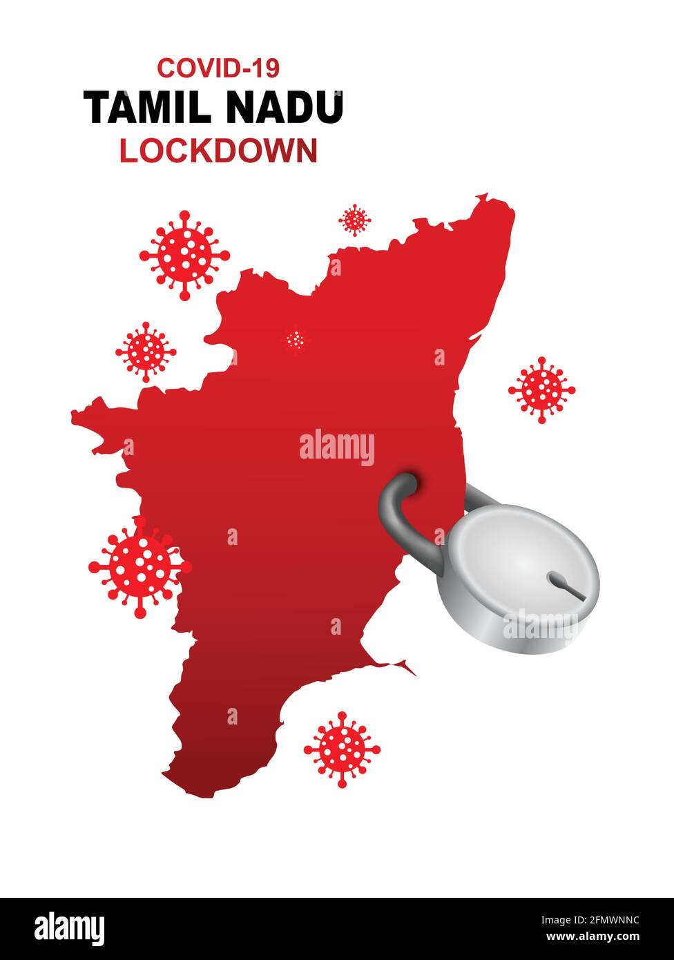 Tamil Nadu Lockdown Preventing Covid19 Corona Virus Epidemic And Outbreak Lockdown Concept Tamil Nadu Map With Locker Vector Illustration Design Stock Vector Image Art Alamy