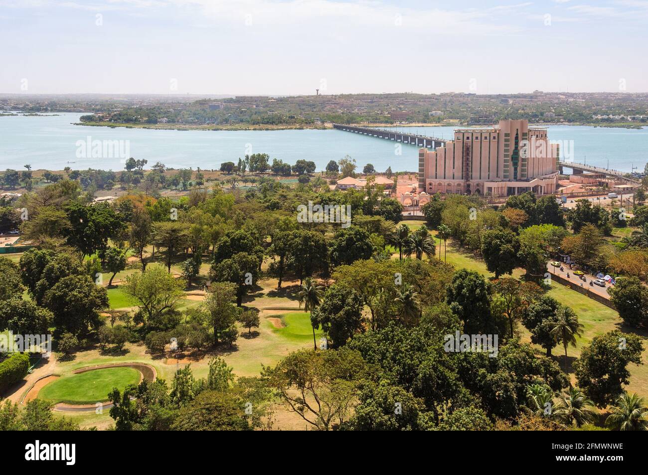 View of Bamako and the Niger River in Mali Stock Photo