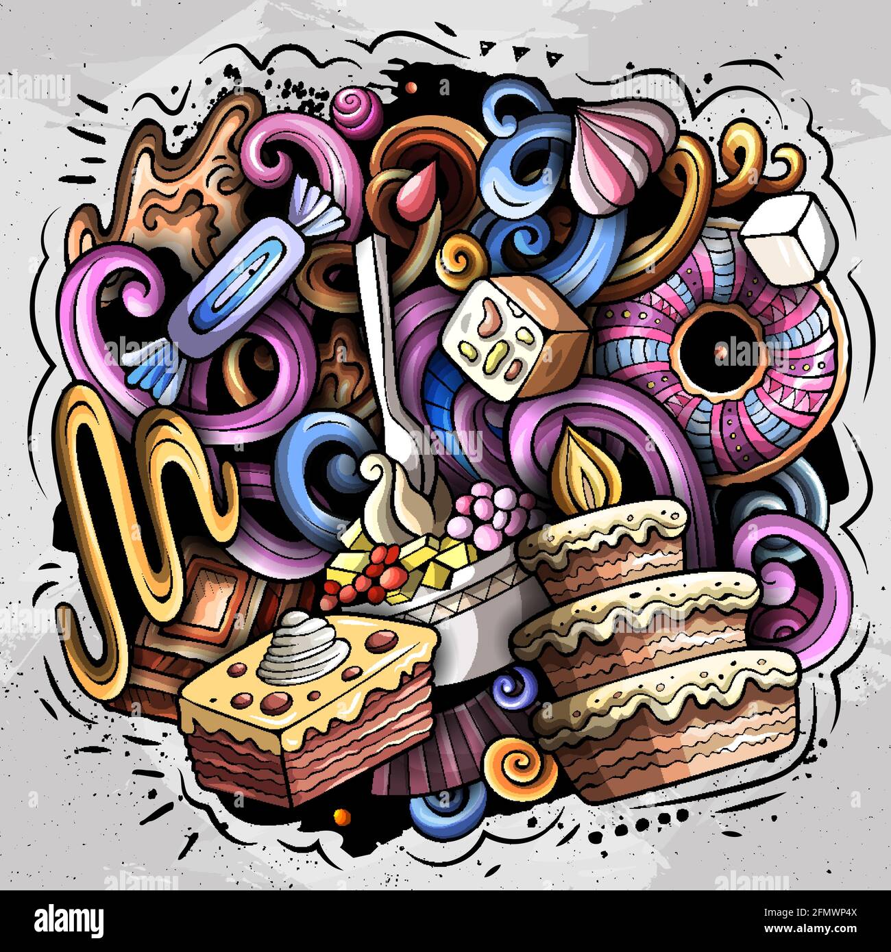 Sweet food vector doodles illustration Stock Vector Image & Art - Alamy