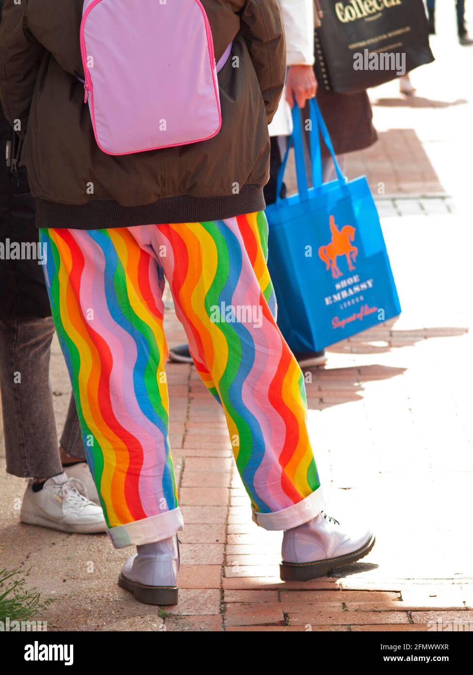 Striped Dress Pants for Men's Regular Fit Flat Front Color Block Rainbow  Stripe Trousers Rainbow Green 36 - Walmart.ca