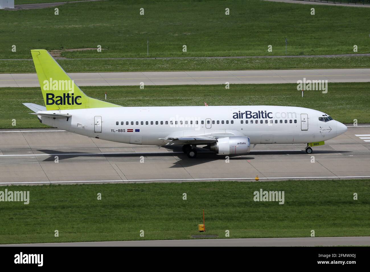 Zurich, Switzerland – 29. July 2016: Air Baltic Boeing 737-300 at Zurich airport (ZRH) in Switzerland. Boeing is an aircraft manufacturer based in Sea Stock Photo
