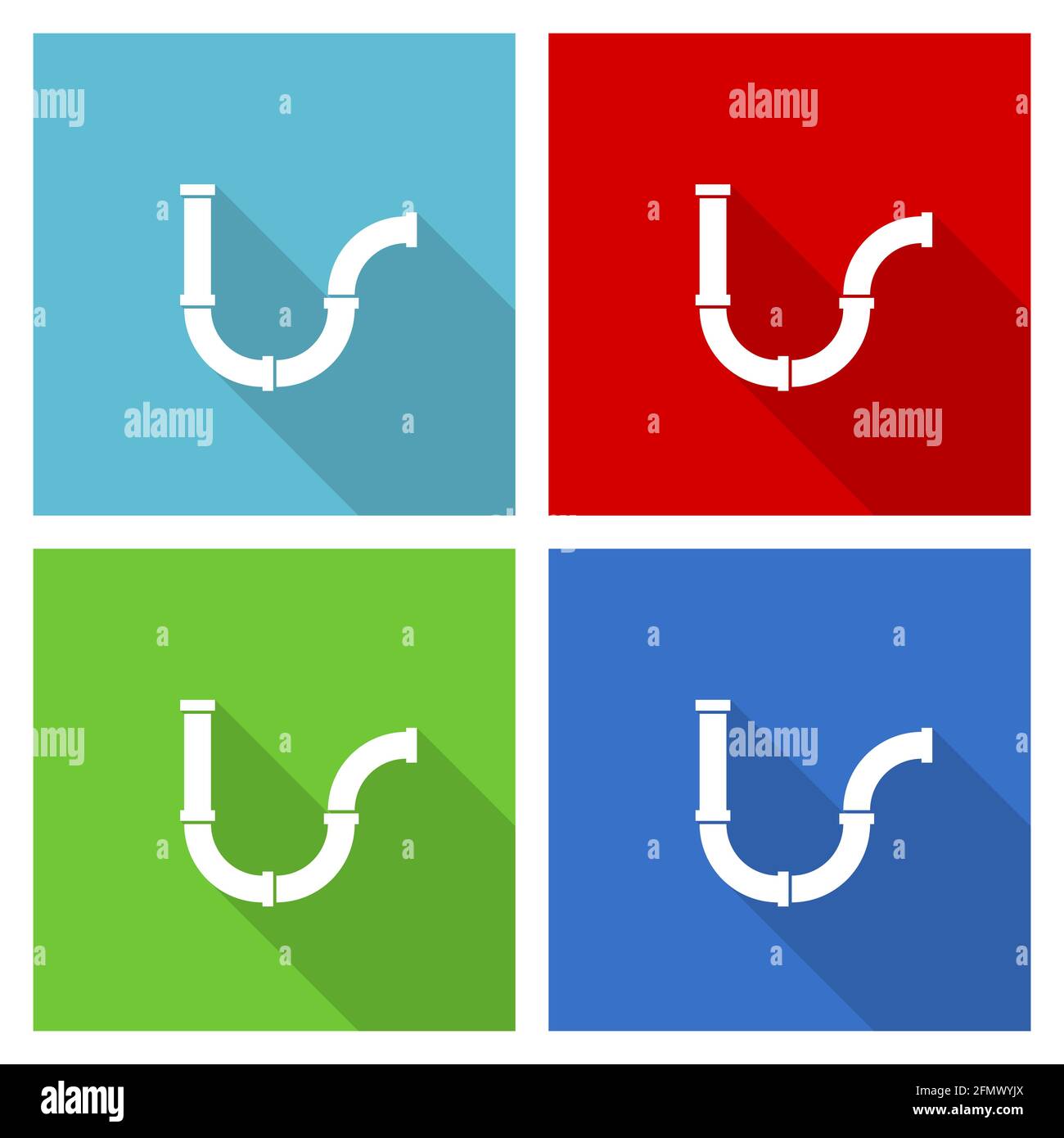 Pipeline, tube, pipe and industrial icon set, flat design vector ...