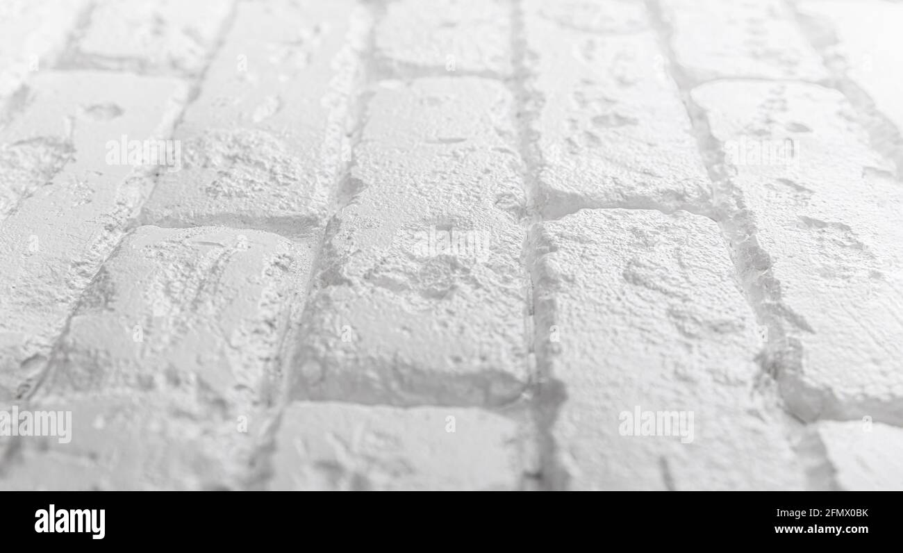 Abstract urban background. Modern white brick wall texture Stock Photo
