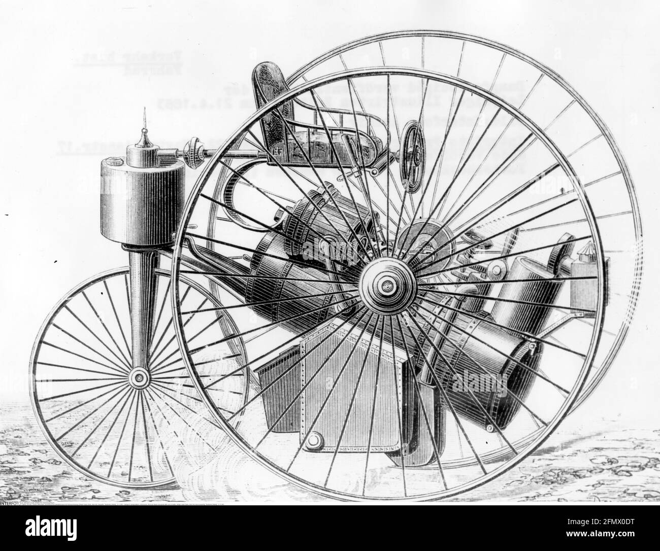 transport / transportation, motorcycles, American steam velocipede with coal oil heater, ARTIST'S COPYRIGHT HAS NOT TO BE CLEARED Stock Photo
