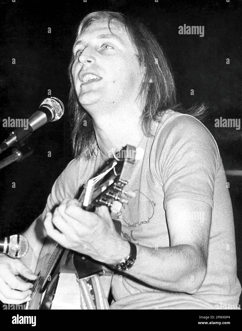 Waalkes, Otto, * 22.7.1948, German comedian, at a microphone, performing, 1970s, ADDITIONAL-RIGHTS-CLEARANCE-INFO-NOT-AVAILABLE Stock Photo