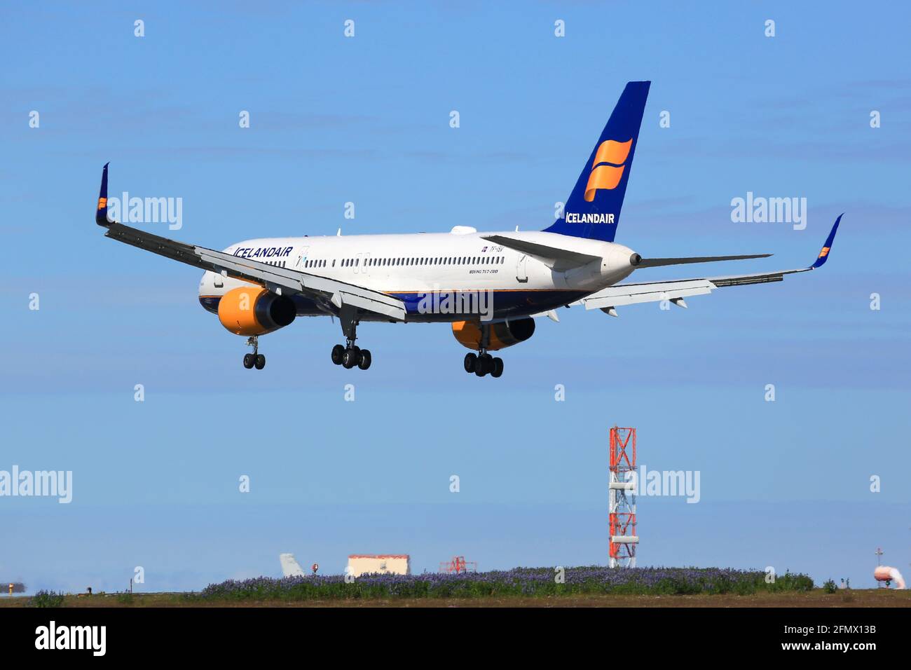 Reykjavik, Iceland – 02. July 2017: Icelandair Boeing 757-200 at Keflavik airport (KEF) in Iceland. Boeing is an aircraft manufacturer based in Seattl Stock Photo