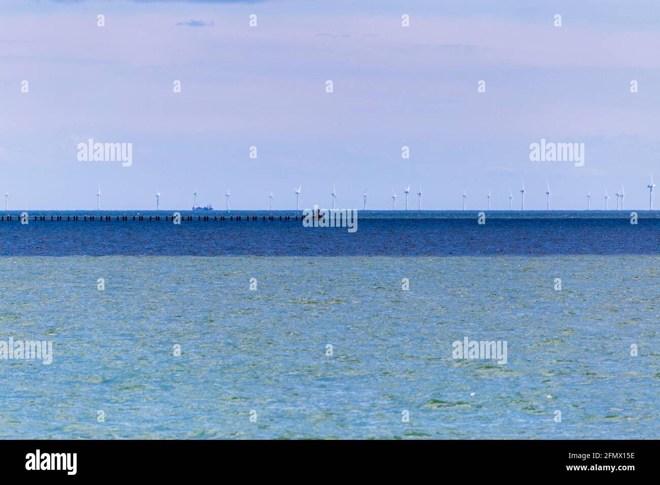 Old Cold War Defence Boom at Shoeburyness on Thames Estuary with London