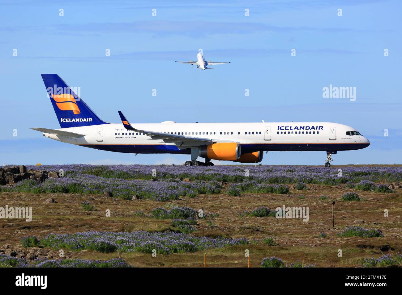 Reykjavik, Iceland – 02. July 2017: Icelandair Boeing 757-200 at Keflavik airport (KEF) in Iceland. Boeing is an aircraft manufacturer based in Seattl Stock Photo