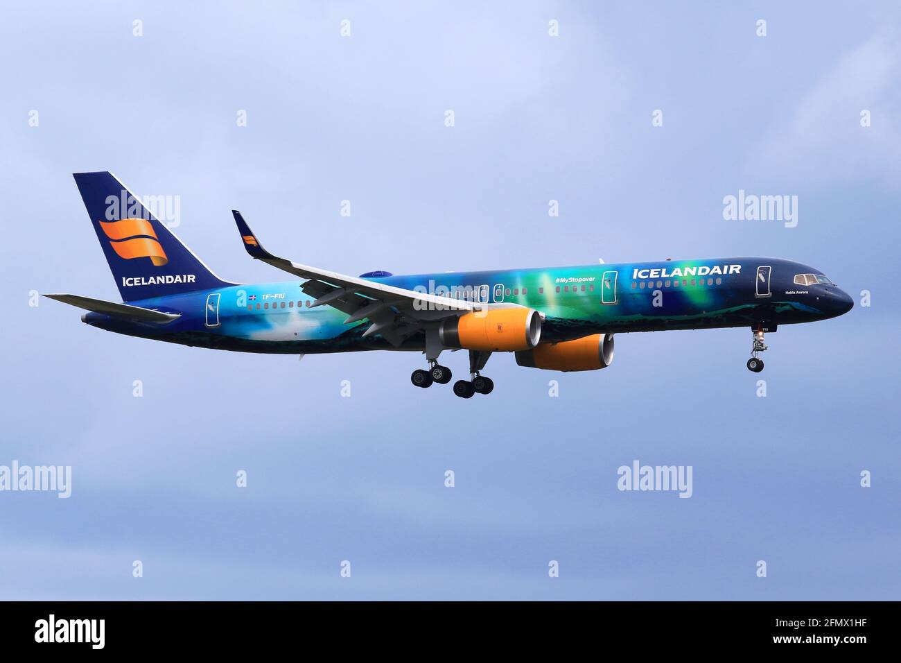 Reykjavik, Iceland – 02. July 2017: Icelandair Boeing 757-200 at Keflavik airport (KEF) in Iceland. Boeing is an aircraft manufacturer based in Seattl Stock Photo