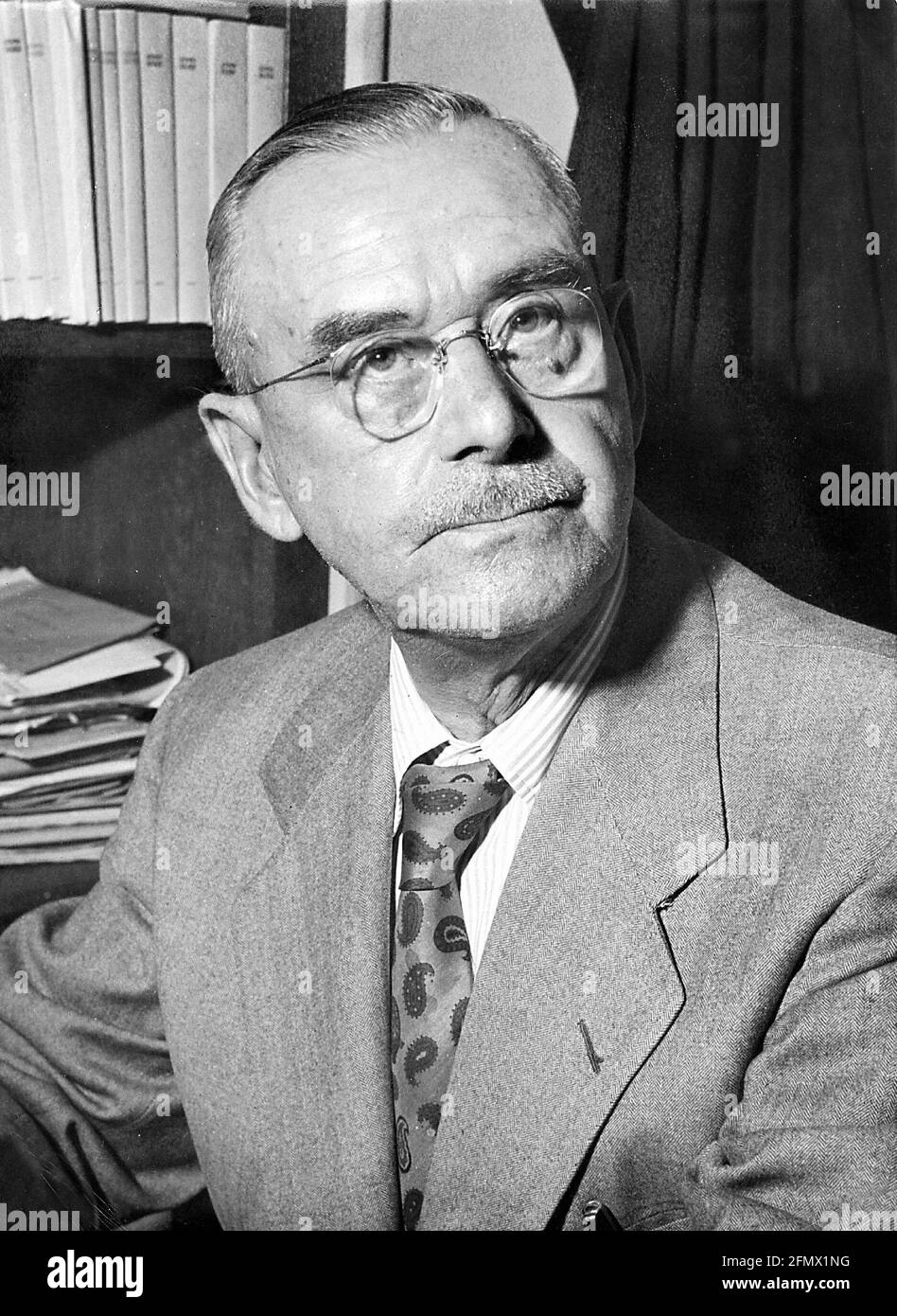 Mann, Thomas, 6.6.1875 - 12.8.1955, German author / writer, Nobel prize laureate for Literature 1929, ADDITIONAL-RIGHTS-CLEARANCE-INFO-NOT-AVAILABLE Stock Photo