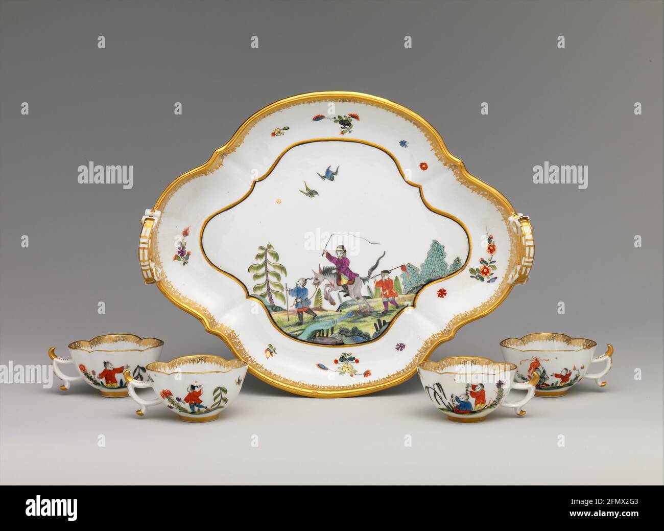 Cup set ca. 1740 Meissen Manufactory Stock Photo