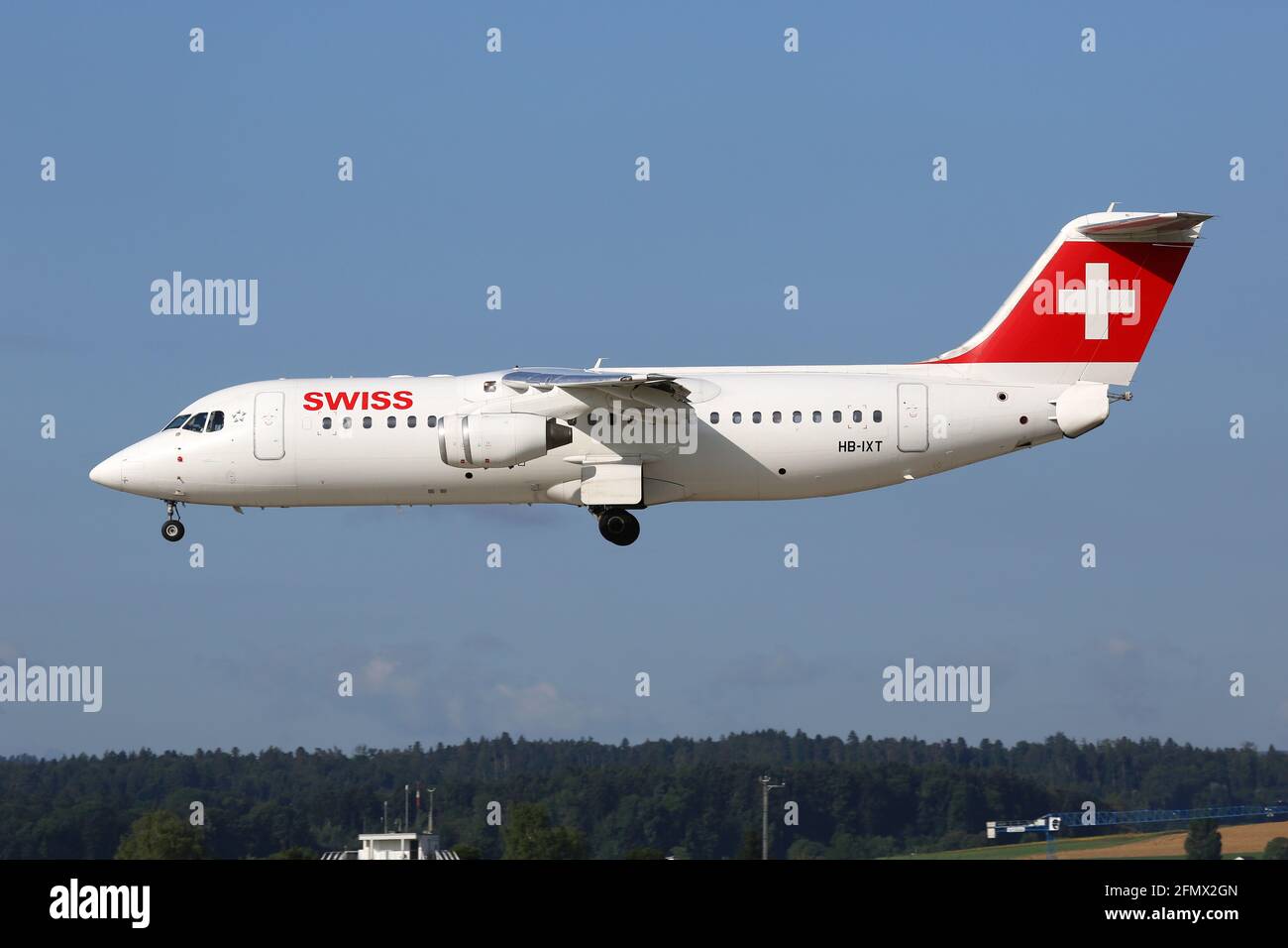 Zurich, Switzerland – 29. July 2016: Swiss Air Lines BAE Systems Avro 146-RJ100 at Zurich airport (ZRH) in Switzerland. Stock Photo