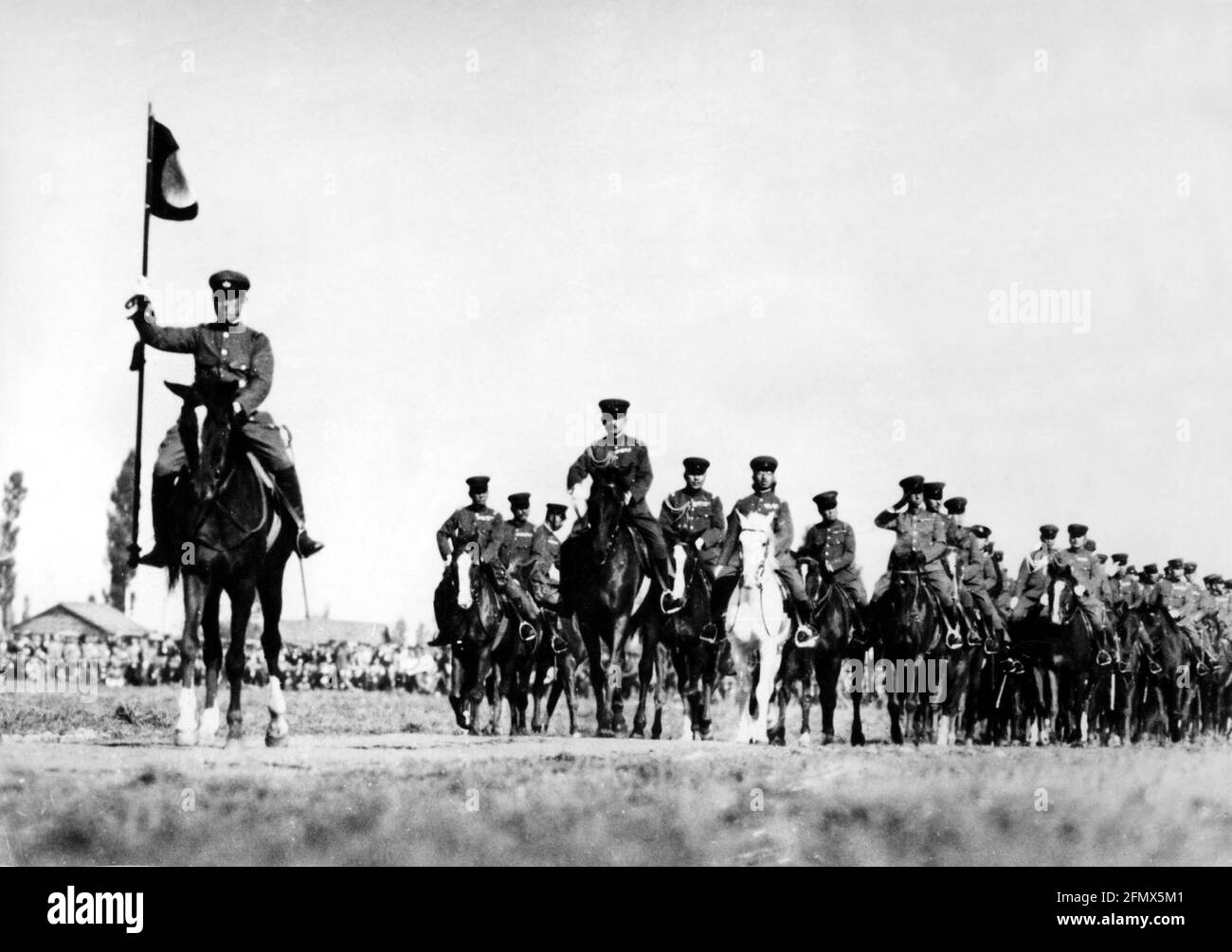Hirohito, 29.4.1909 - 7.1.1989, Emperor of Japan, full length, riding at manoeuvre, 1936, ADDITIONAL-RIGHTS-CLEARANCE-INFO-NOT-AVAILABLE Stock Photo