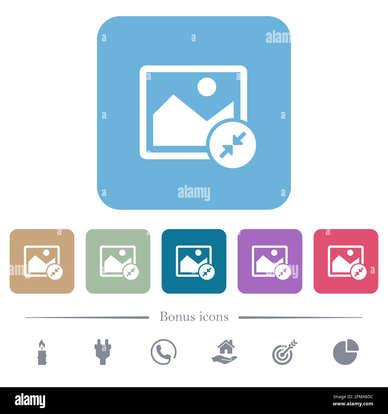 Resize image small white flat icons on color rounded square backgrounds ...