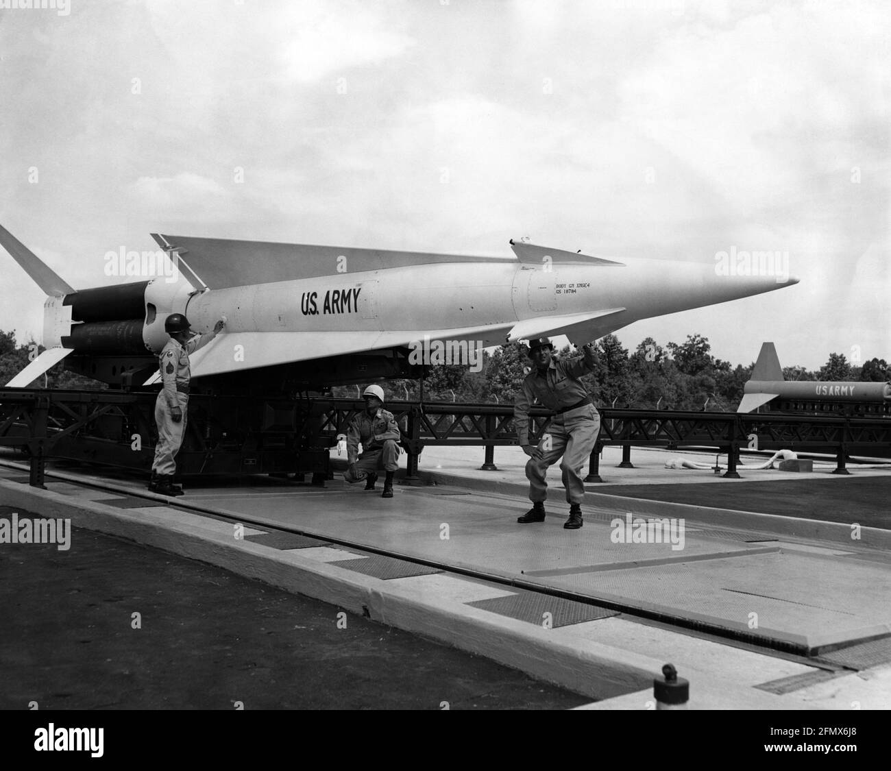 military, USA, army, anti-aircraft, missile 'Nike-Hercules' (SAM-N-25/MIN-14), in service 1958 - 1979, ADDITIONAL-RIGHTS-CLEARANCE-INFO-NOT-AVAILABLE Stock Photo