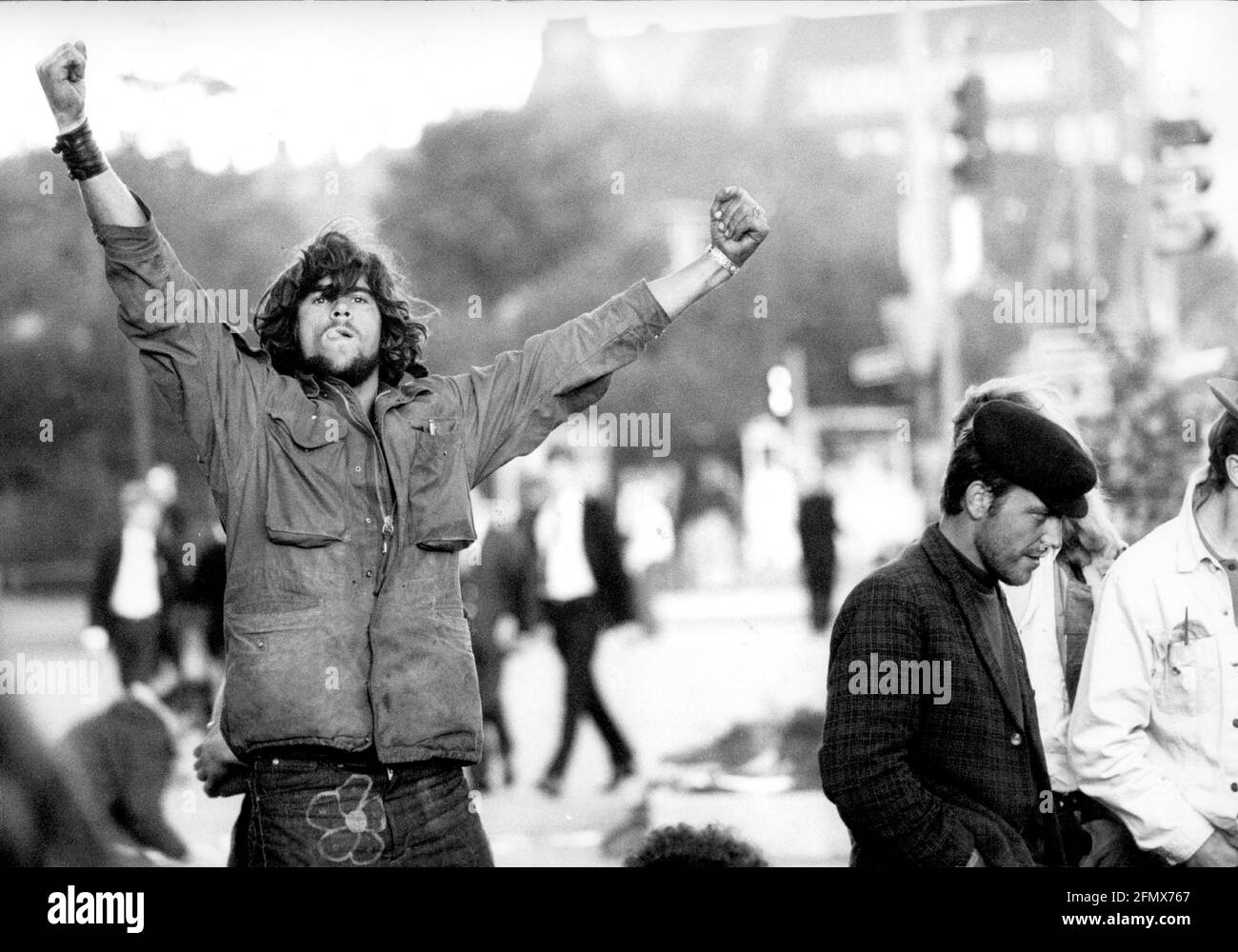 people, youth / teenager, hippies, hippie, Hamburg, Germany, Reeperbahn, circa 1970, ADDITIONAL-RIGHTS-CLEARANCE-INFO-NOT-AVAILABLE Stock Photo