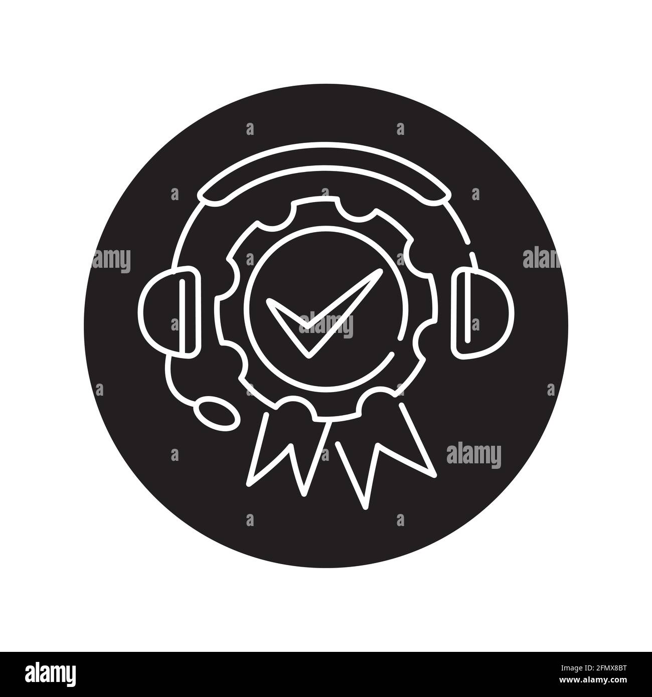 Quality service black glyph icon. Pictogram for web page, mobile app ...