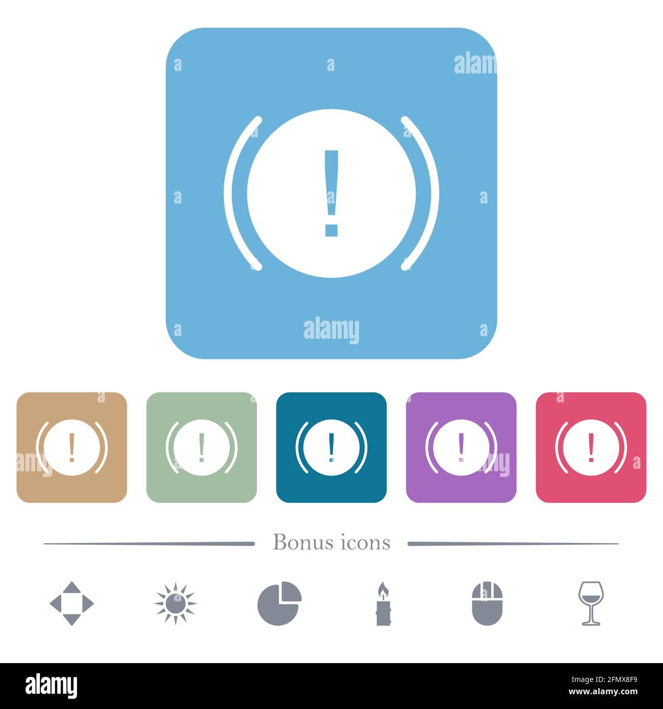 Car dashboard handbrake indicator white flat icons on color rounded ...