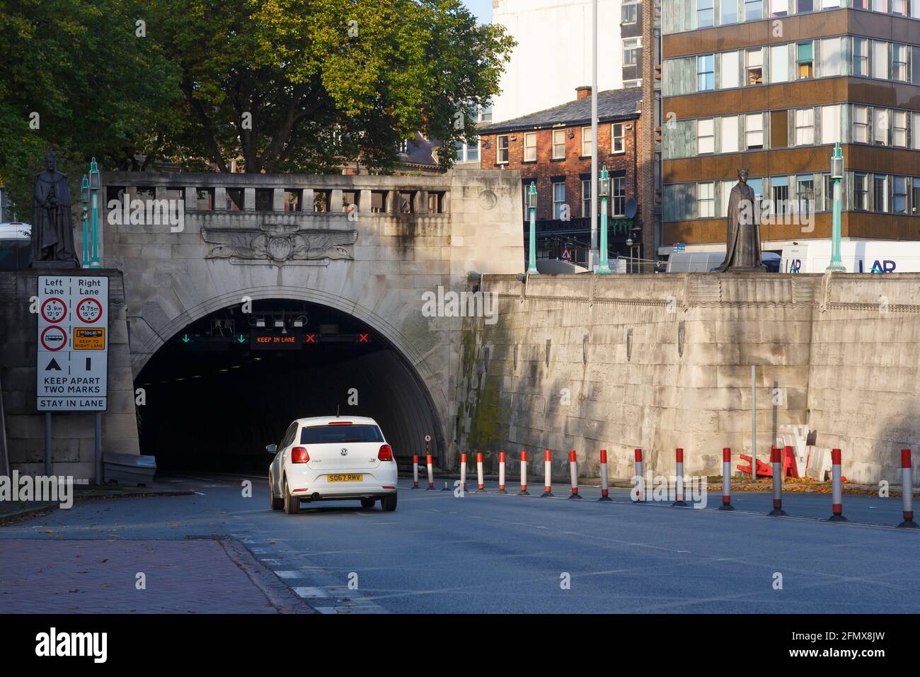 The entrance to the Mersey Tunnel, Liverpool side Stock Photo