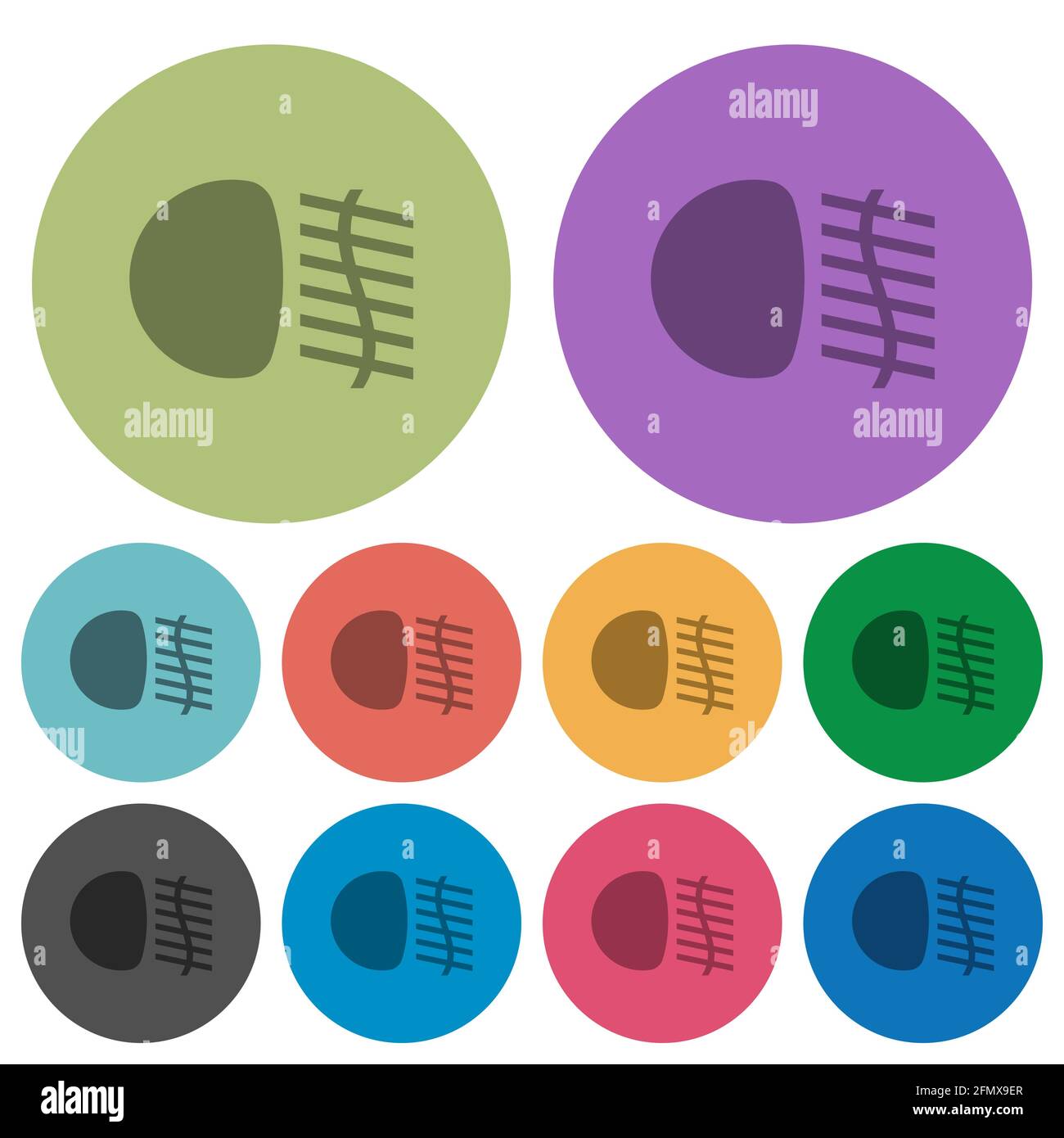 Fog lights darker flat icons on color round background Stock Vector ...