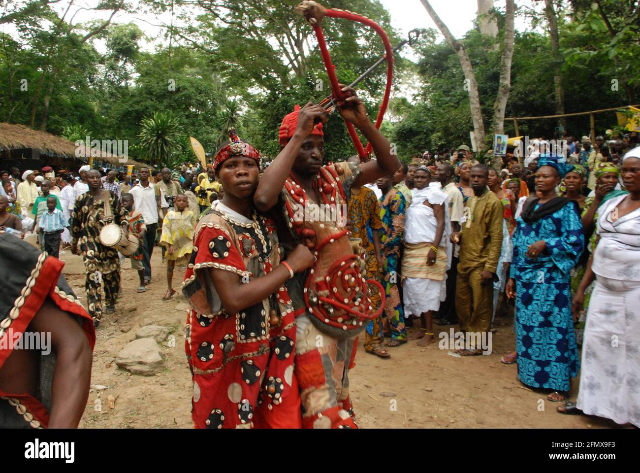 Osun Osogbo: Masquerade and Masqueraders display during Osun Osogbo Festival. Stock Photo