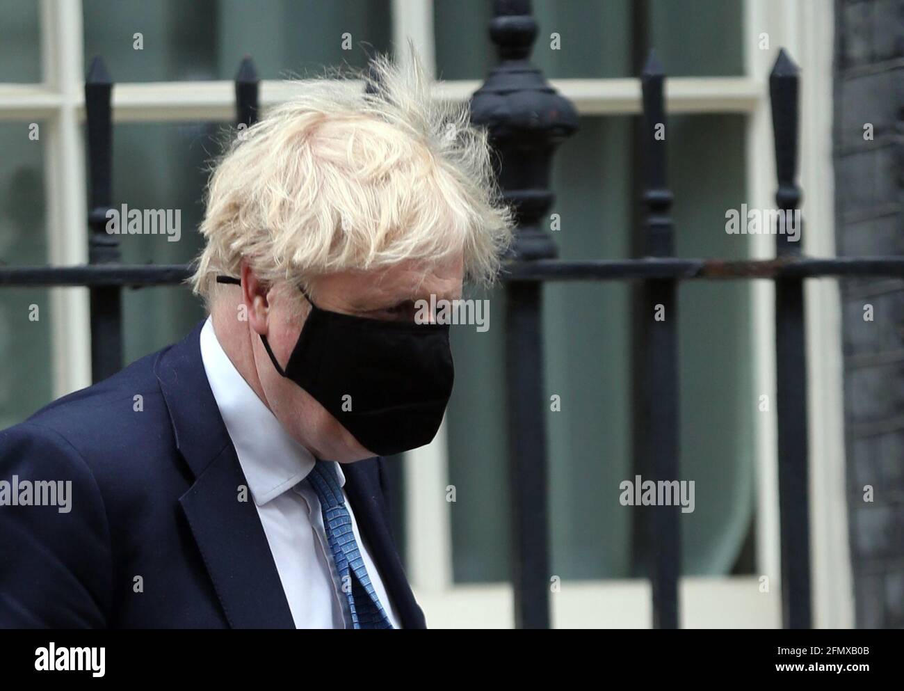 London, England, UK. 12th May, 2021. UK Prime Minister BORIS JOHNSON leaves 10 Downing Street ahead of making a statement on Covid-19 and debate on Queen's Speech in House of Commons. Credit: Tayfun Salci/ZUMA Wire/Alamy Live News Stock Photo