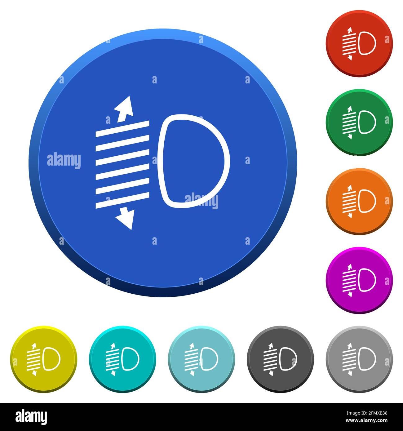 Headlight level adjustment round color beveled buttons with smooth ...